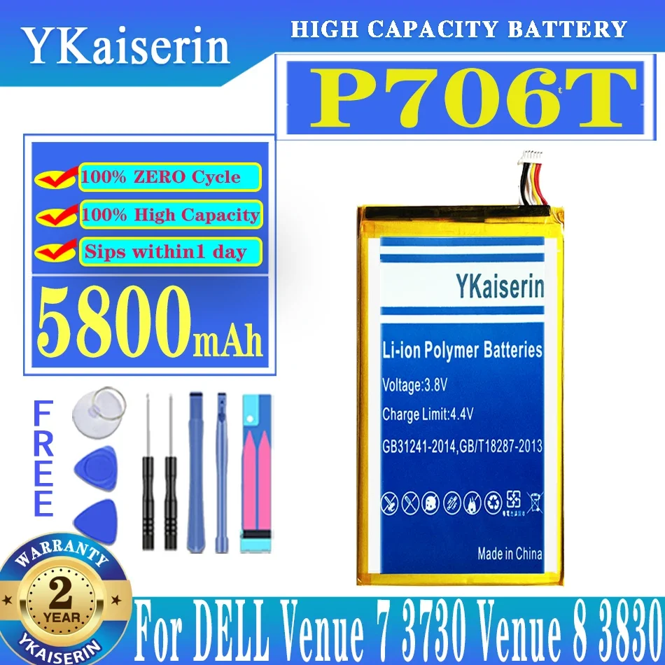 

Новый Сменный аккумулятор 5800 мач P706T для DELL Venue 7 Venue7 3730 Venue 8 Venue8 3830 T02D T01C T02D002 T02D001 0CJP38 02PDJW