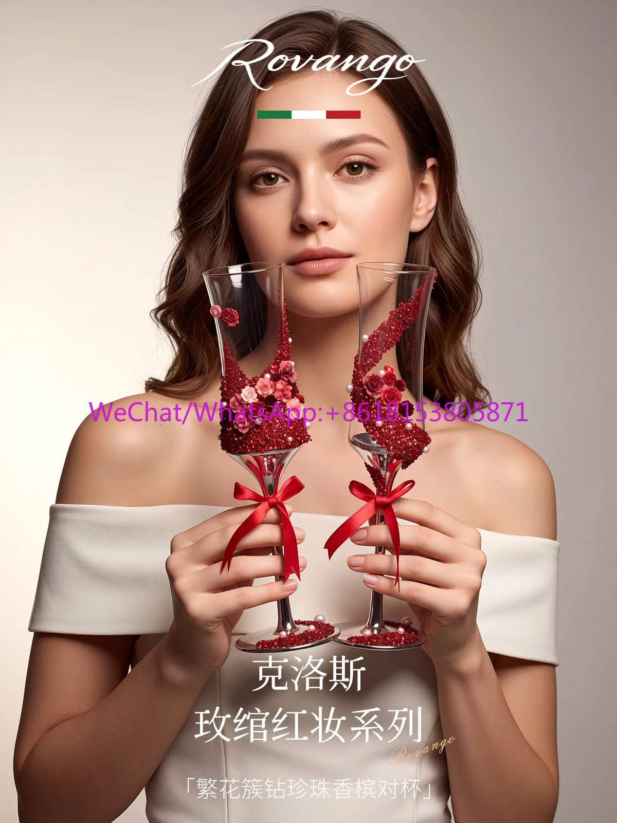 Give girlfriends wedding gifts handmade DIY glass tall champagne glasses toasting glasses