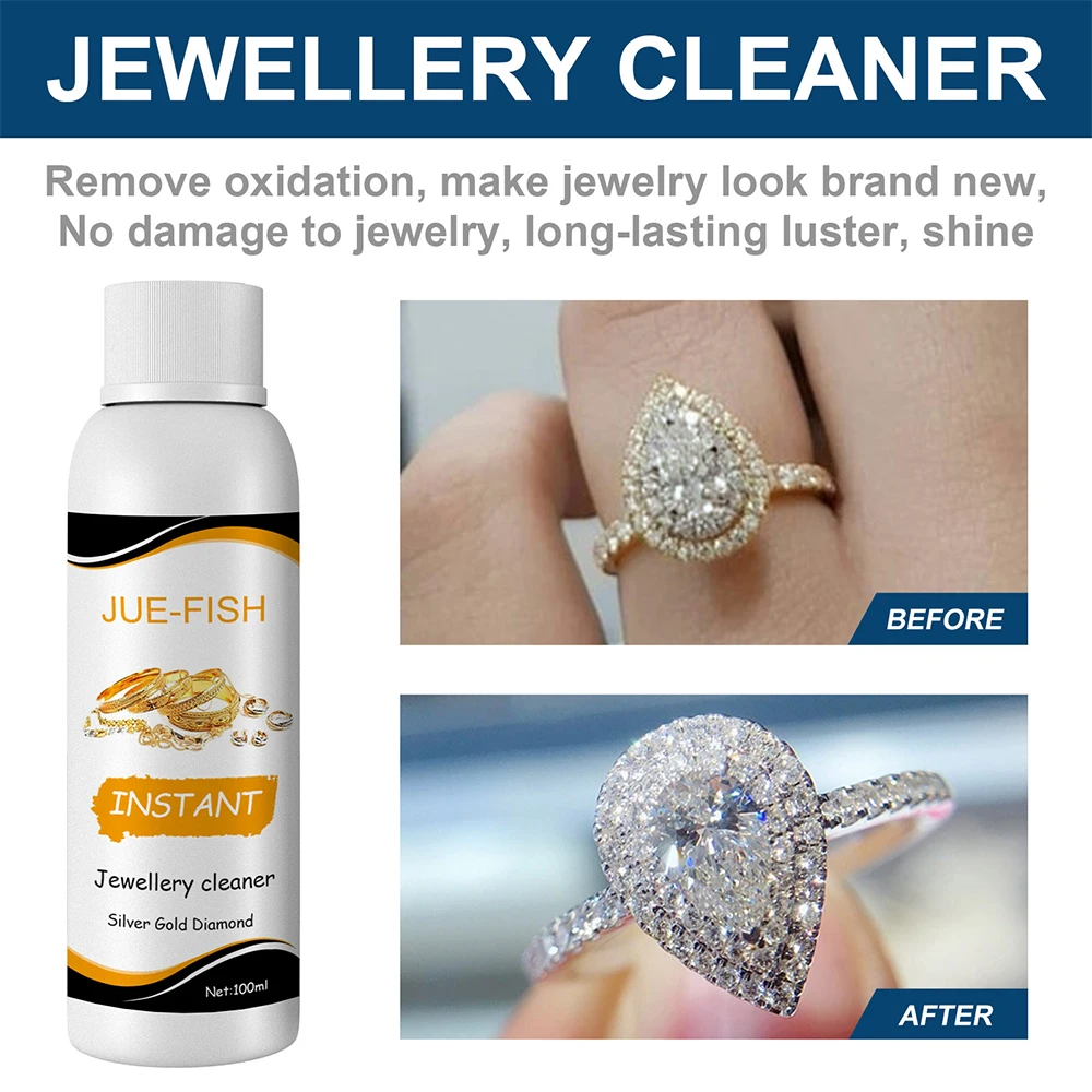 100ml Jewelry Cleaner Silver Jewelry Necklace Ring Clean Polishing Spray Ring Care Washing Fluid Multi-Function Cleaner