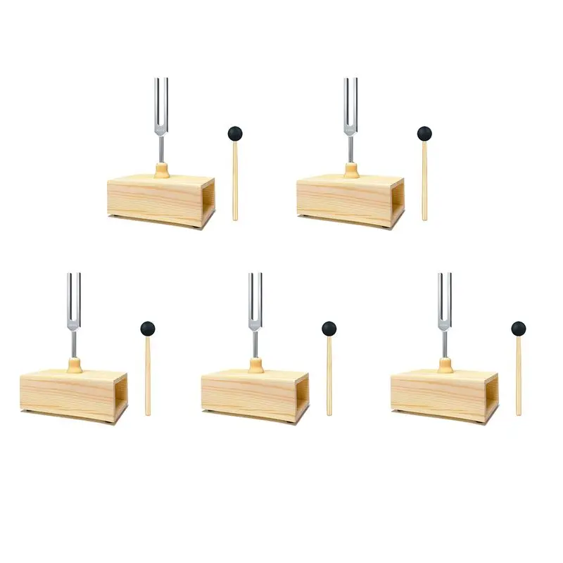NALFI-5X 432 Hz Tuning Fork With Resonance Box,For Sound Healing,Tuning Fork Resonance Teaching, Hearing Tests, Meditation