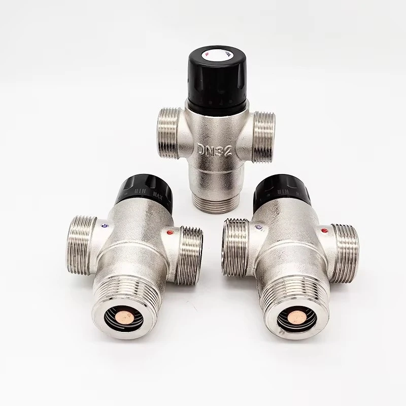 High Quality 1-1/4" DN32 Water Mixing Valve Water Heater Solar Thermostatic Valve Three Way Water Temperature Control Valve