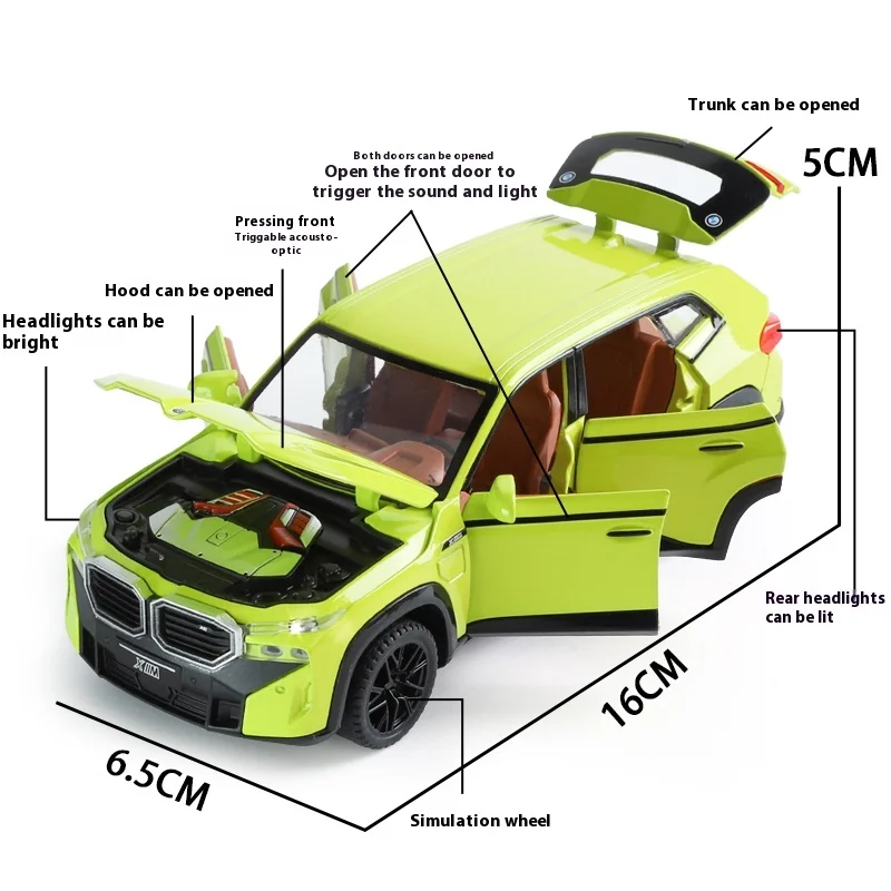 Miniature XM 1:32 Alloy Car Toy, Glowing Lights & Realistic Sounds, Kids' Dream Racing Model