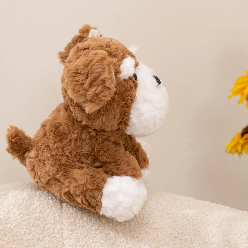 لطيف براون الكلب شنوزر أفخم الكلب الكرتون الحيوانات النوم وسادة وسادة أريكة النوم الراحة دمية عيد الميلاد هدايا الهالوين