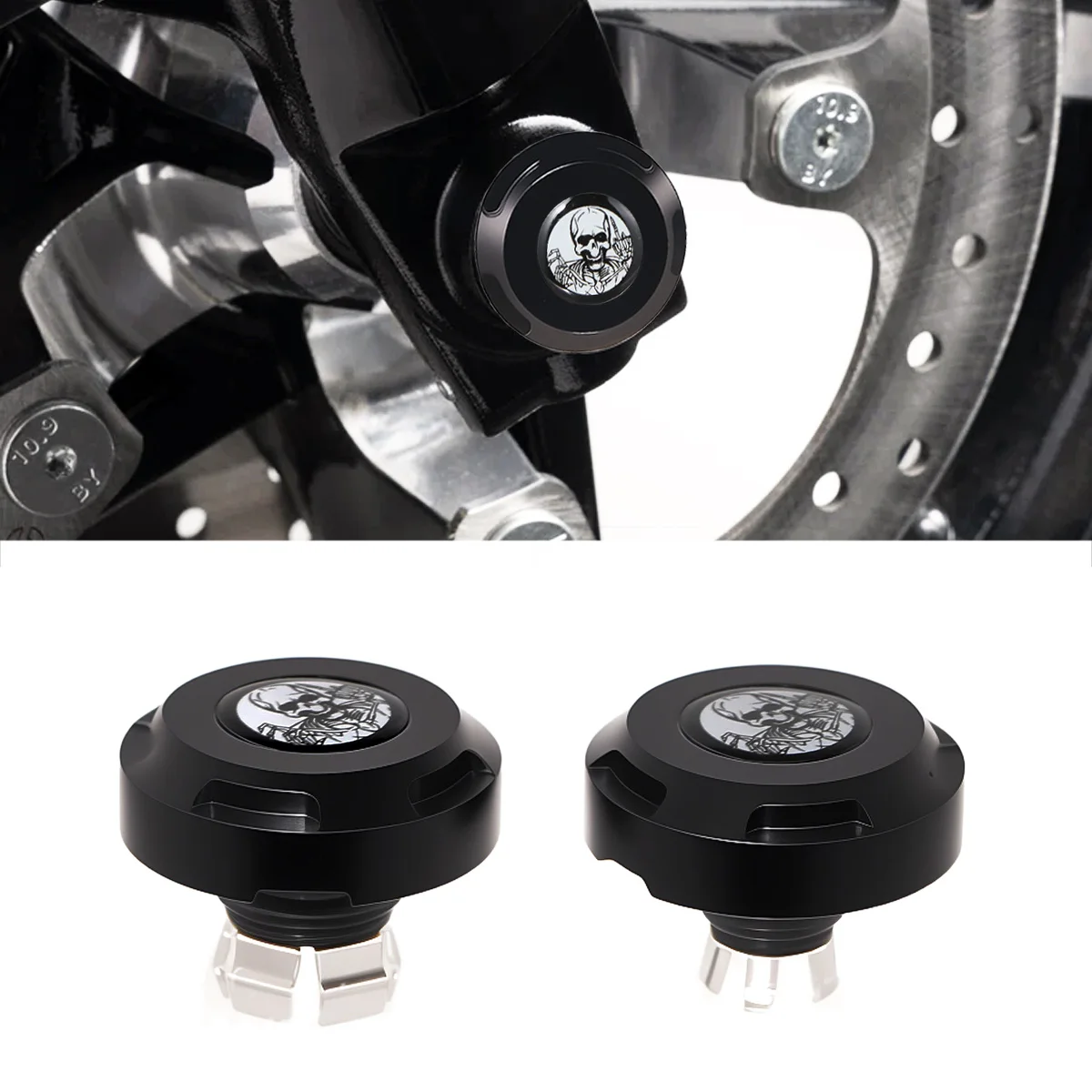 Motorcycle Slope Cut Front Axle Nut Caps Compatible For Harley Touring Street Road Glide CVO FLHX FLTRX 2023 2024 2025