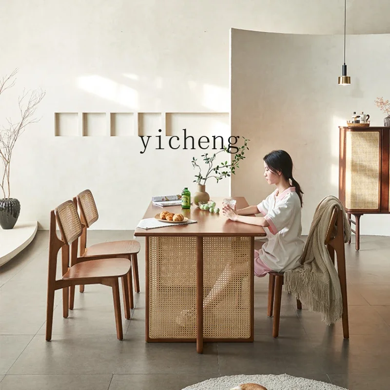 ZML طاولة طعام منزلية من الخشب الصلب وكرسي مجموعة طاولة طعام صغيرة من خشب الرماد #1