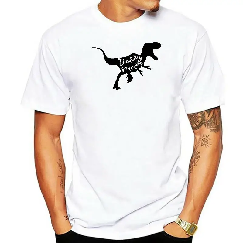 Daddy Saurus T-Rex Dinosaur Papa Dada Inspired Vintage Old School Style Design Unisex Mens T-shirt Present Gift men t shirt