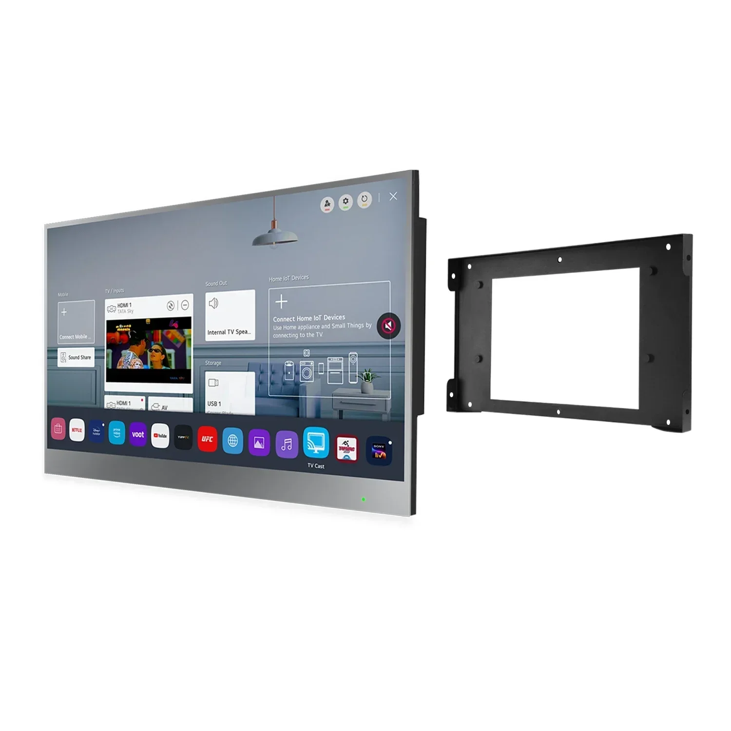 27" Mirror Smart LED Full HD IP65 Waterproof Mirror Bathroom TV Webos System Alexa Voice Control  Wifi and Remote Control