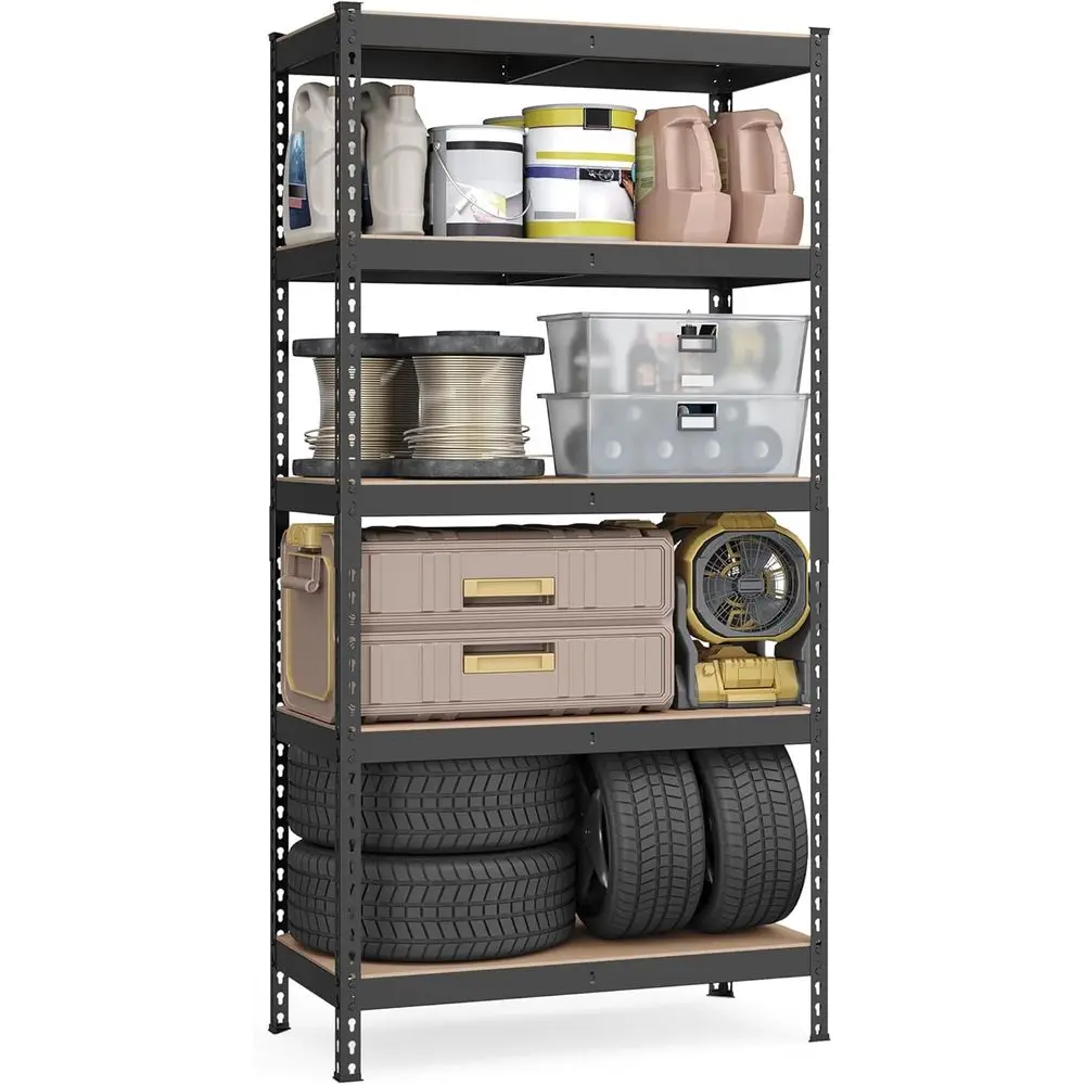 

5-Tier Adjustable Garage Storage Shelves, 2310 lb Capacity, Black & Beige, 17.7x35.4x70.9