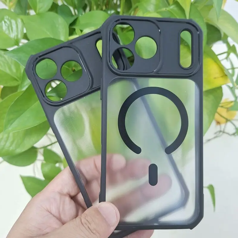 Etui do iPhone 18 17 Pro Max Xundd z poduszką powietrzną, odporne na wstrząsy, magnetyczne, przezroczyste, z laserowym wzorem, tylna część z PC + osłona na aparat z TPU — zdjęcie produktu 4