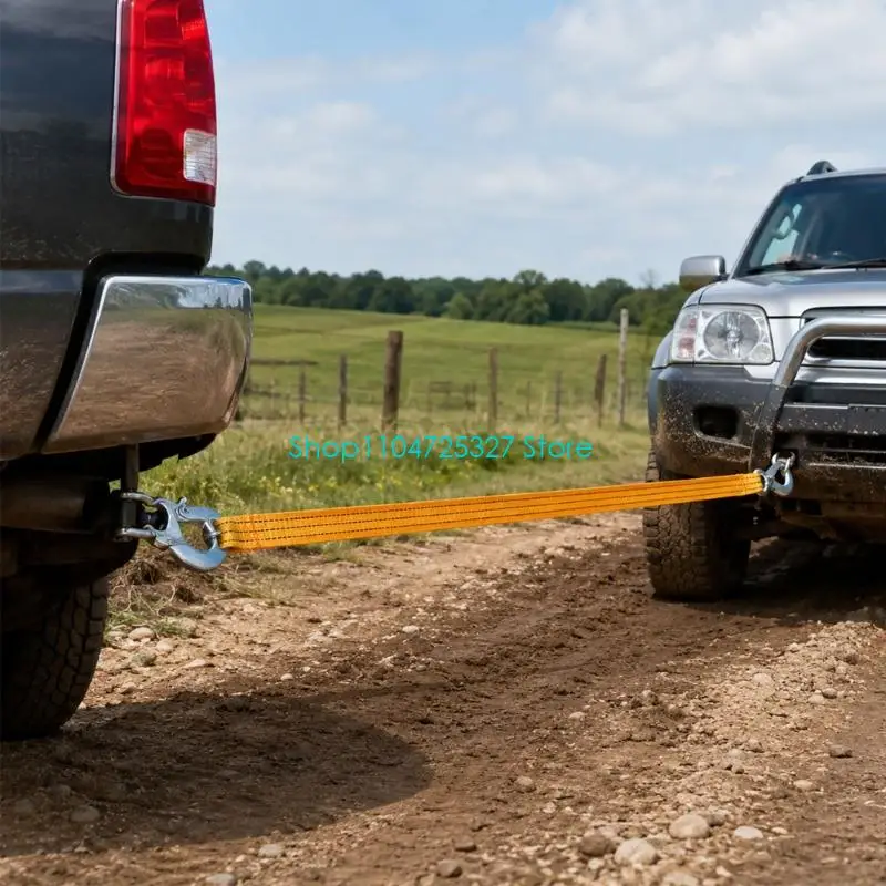 D8KF Vehicle Tow Line 400 with Metal End Clasps for Temporary Towing