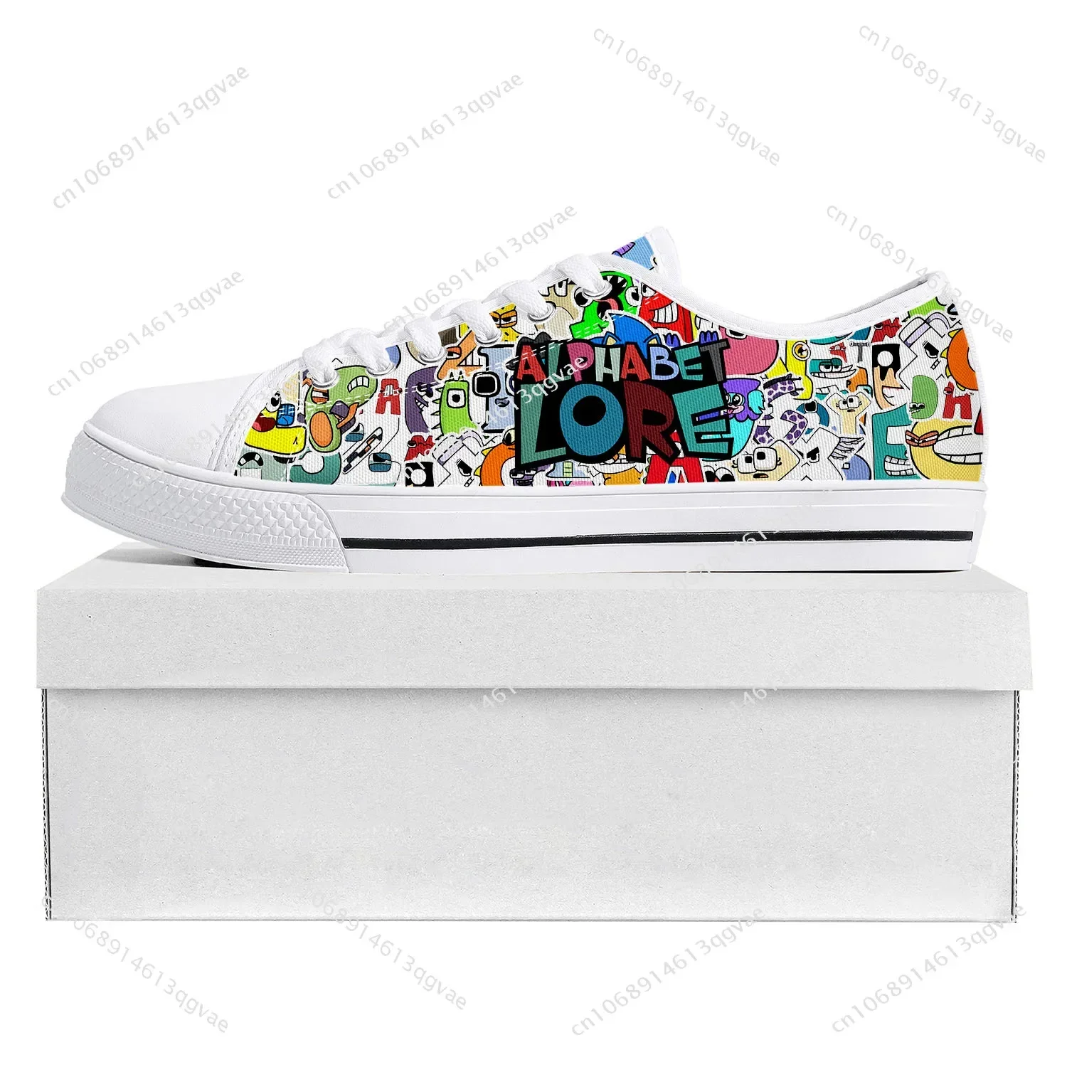Alphabet Lore Low Top High Quality Sneakers Mens Womens Teenager Canvas Sneaker  Prode Casual Couple Shoes Custom Shoe White