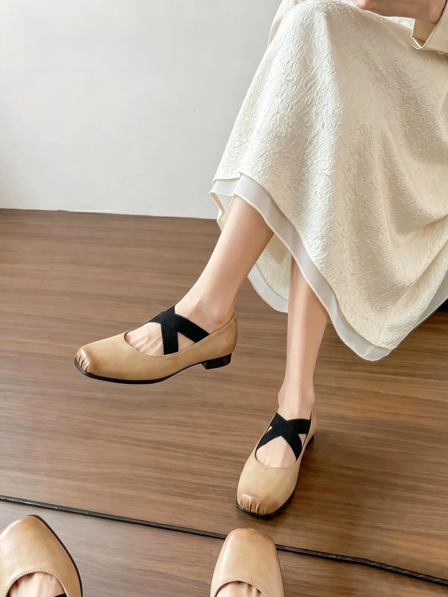 

Ballet Style Breathable Women's Single Shoes Summer Outdoor Wear Mary Janes Comfortable Sandals Slip-On Fashion Mary Janes