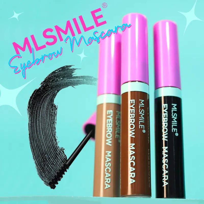 MLSMILE Flüssige Färbecreme, langlebig, wasserfest, natürlich, dunkelbraun, Augenbrauentönung, Augenbrauenverstärker, 4-Farben-Mascara, Kosmetik