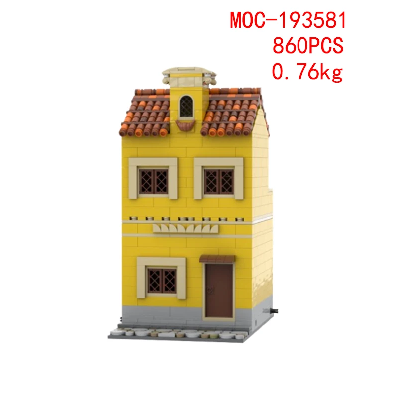 Spot MOC- 193581 193701   Kleine Partikel zusammengebaute Bausteine Urban Architecture Series Haus Modell Puzzle Spielzeug Ornament