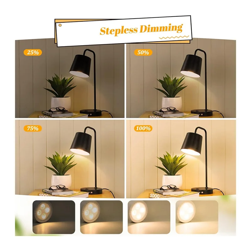 F-T電池式電球、ランプ用、ネジ式LEDパックライト（リモコン付き）、壁取り付け用E26ソケット付き、2個パック