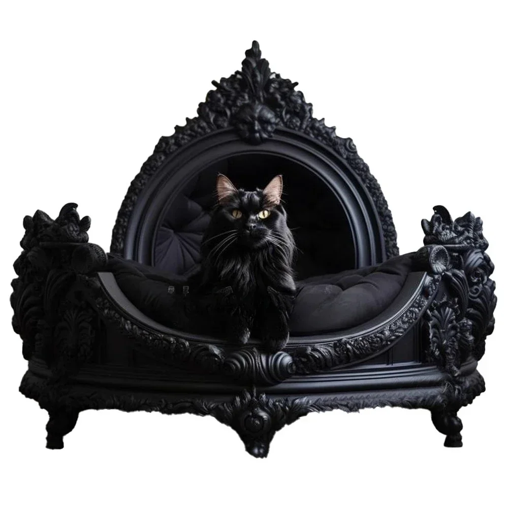 

Лежанка для кошек и собак AADark: домашняя, из массива дерева, с резьбой