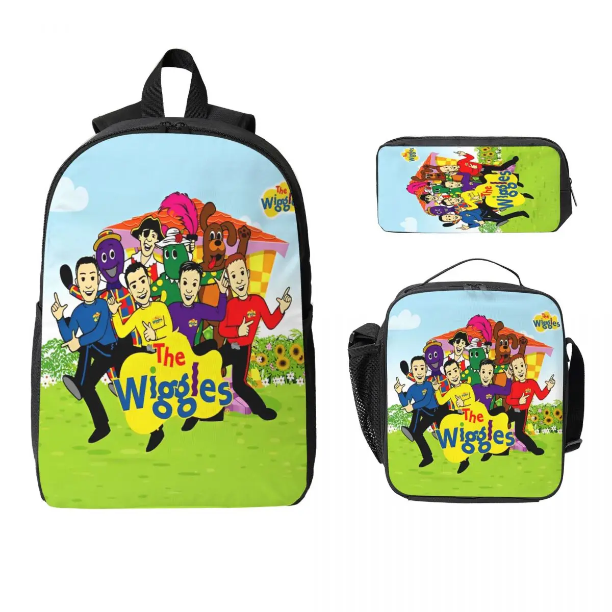 

Детский рюкзак The Wiggles TV Show, ланч-бокс, пеналы для мальчиков и девочек, дошкольные рюкзаки, легкая школьная сумка, набор книг