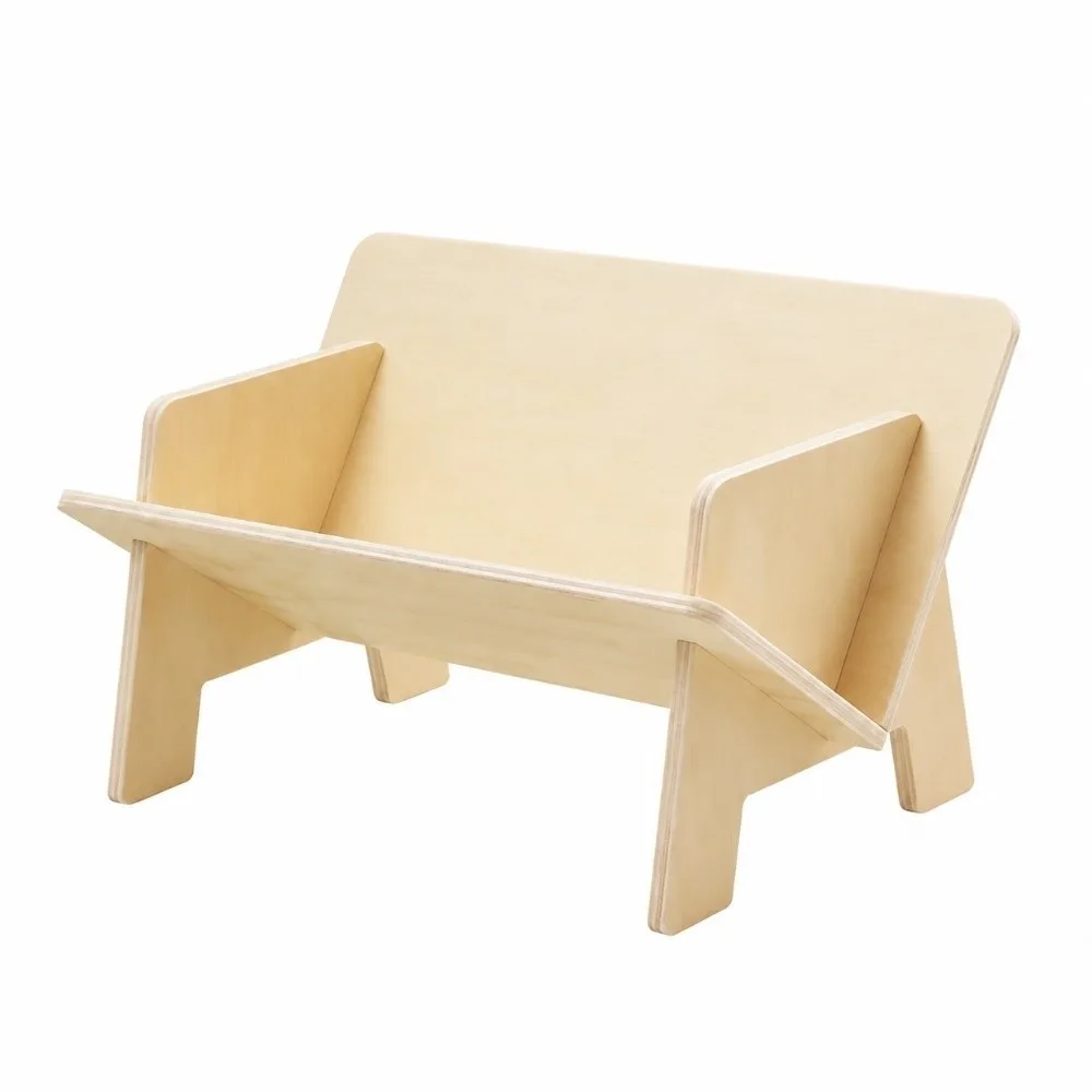 Wood Material Wooden Bookshelf Wooden Tone Solid Desk Storage Rack Rectangular Shape Freestanding Magazine CD Holder