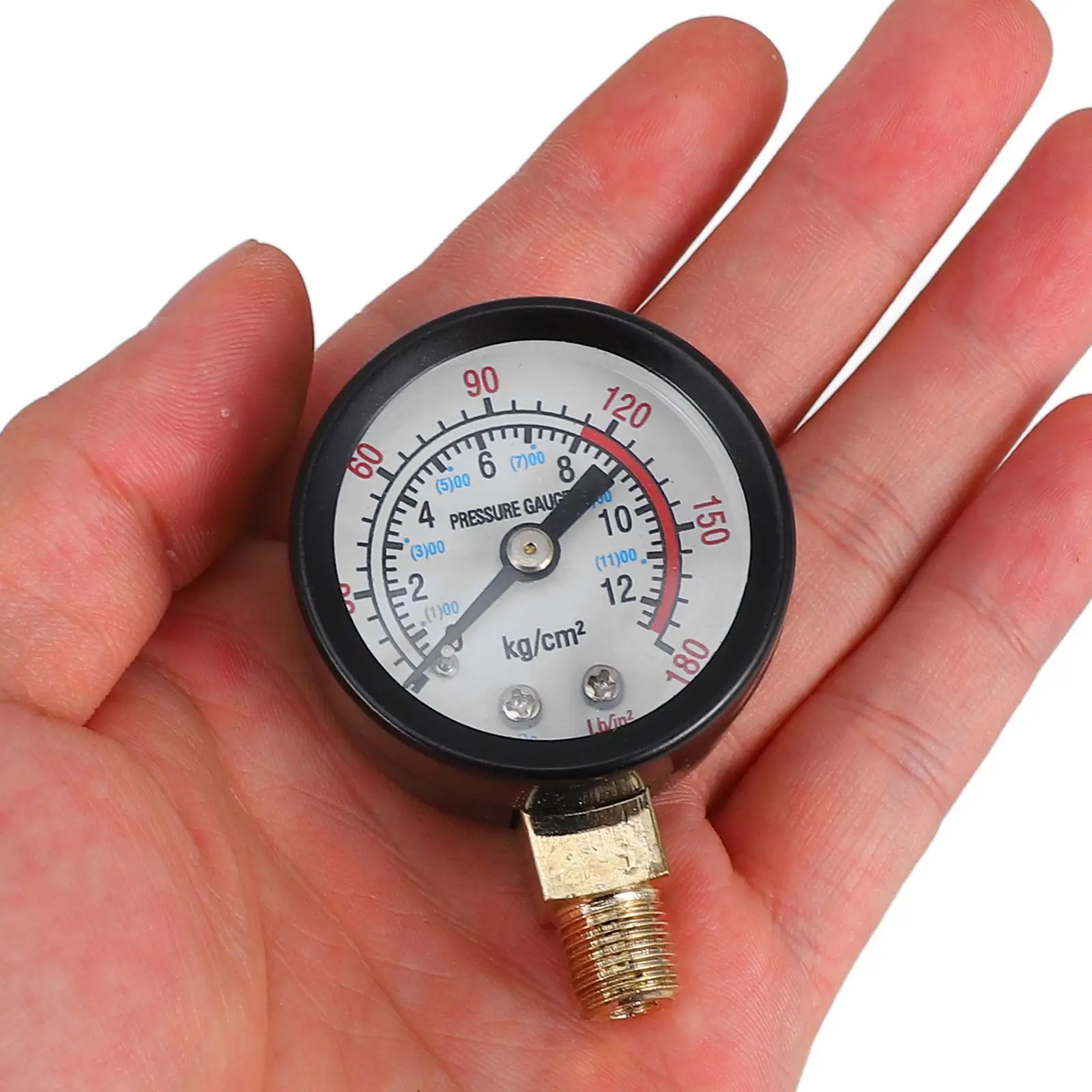 Y40 Vertical Pressure Gauge 0 12KG High Compressor Accessories Brass Fittings Portable Gas Liquid Measurement