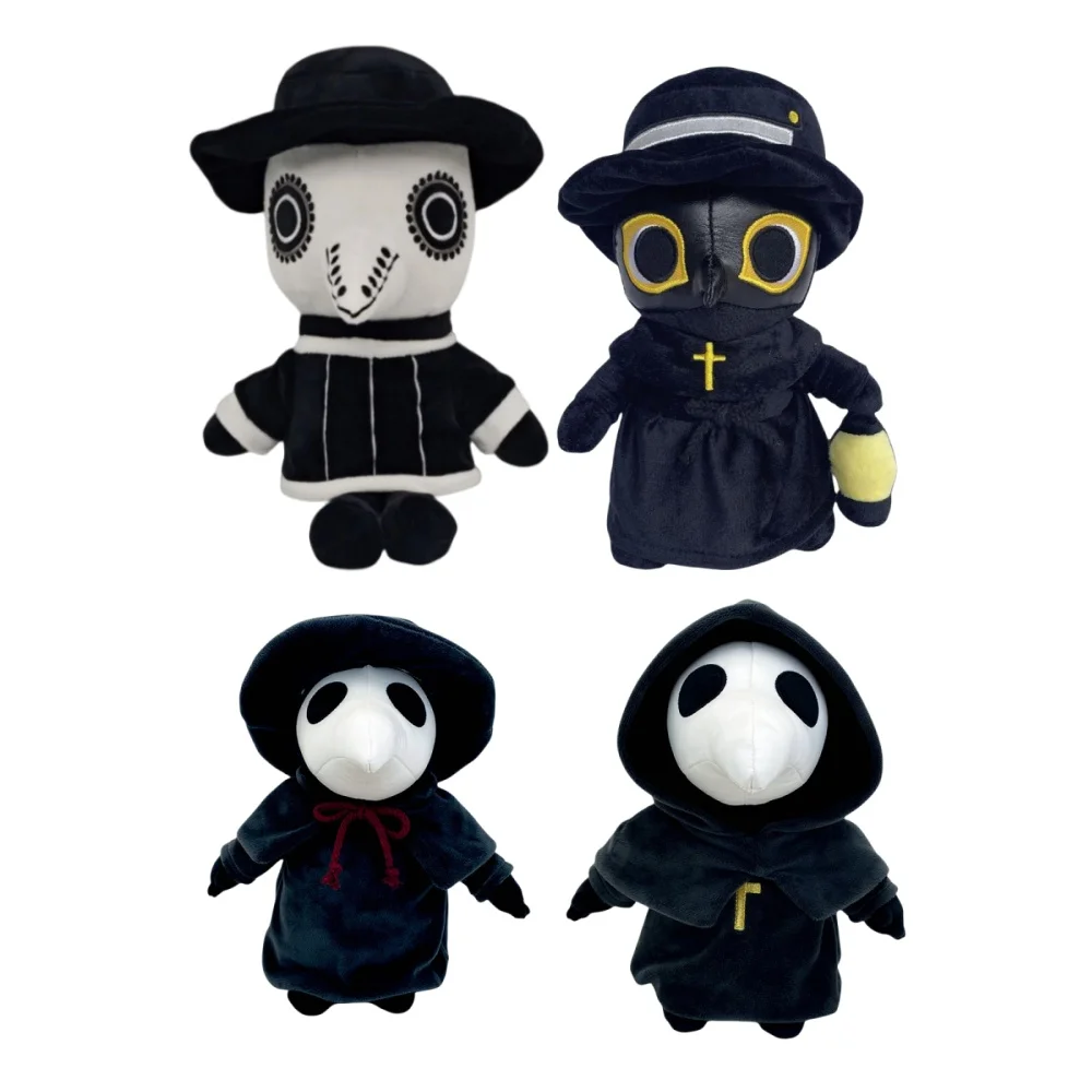 

New Black Plague Doctor Plush Toy Happy Halloween Plague Crow Stuffed Dolls Halloween Birds Toy Gift for Children