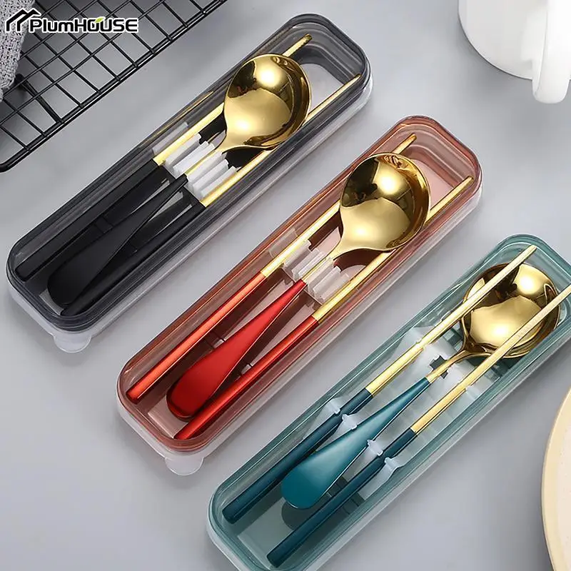 Travel Outdoor Reusable Wheat Straw Tableware Box School Home Slot Design Practical Cutlery Transparent Case Spoon Storage Box