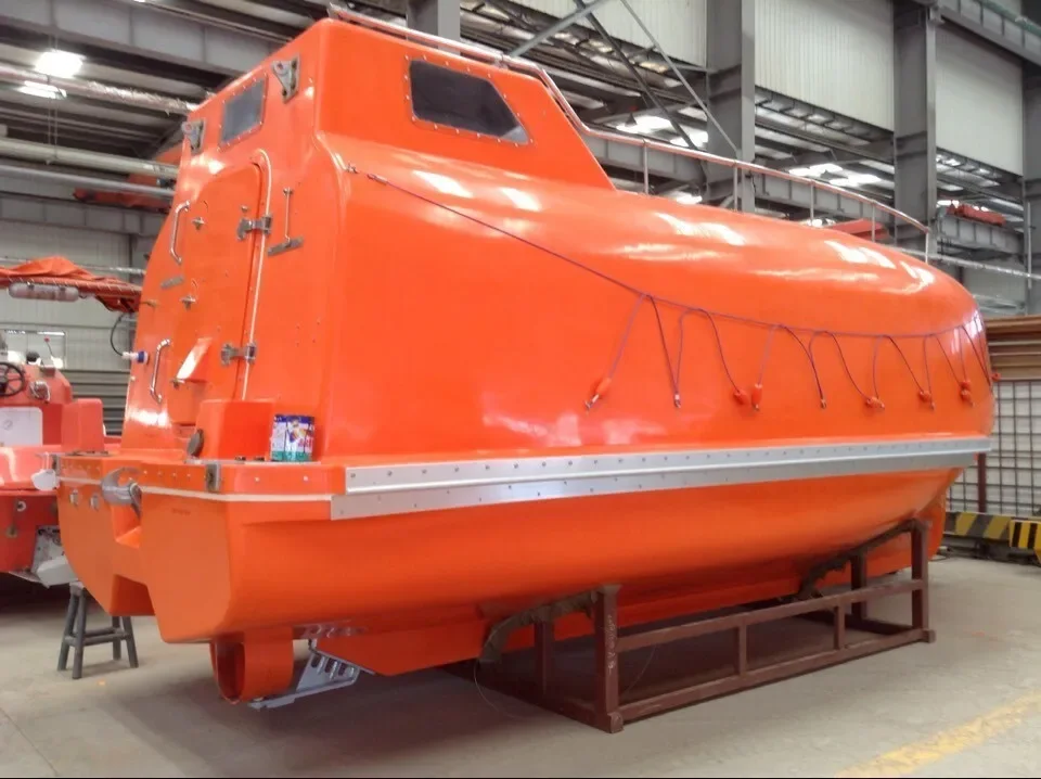 Barco de resgate de emergência marinho Solas Barco de vida de queda livre Barco de vida parcialmente fechado