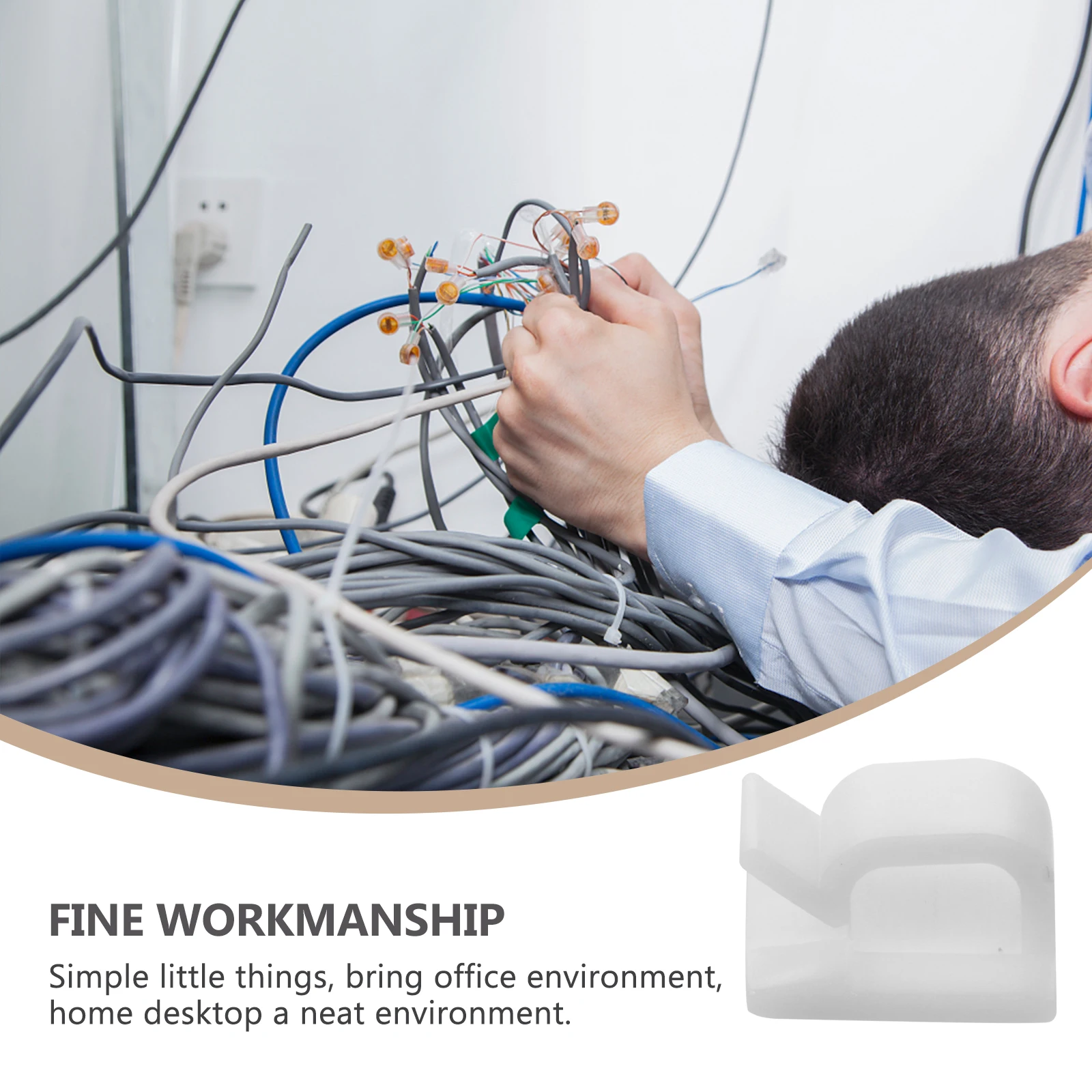 100 pcs Back Adhesive Cable Clips Durable Nylon Cord Organizer For Computer Usb Wires Self-Adhesive Cable Clamp Cord