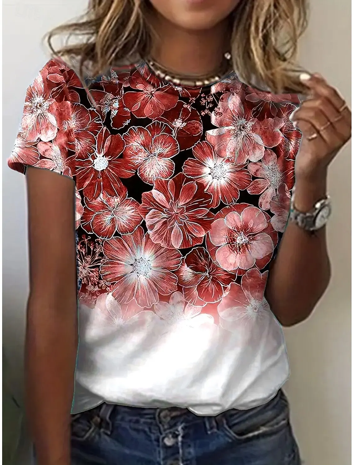 

Women's T Shirt Floral Graphic Vintage Stylish Casual Short Sleeve Crew Neck Round Neck Regular Tops Daily Plus Size Summer