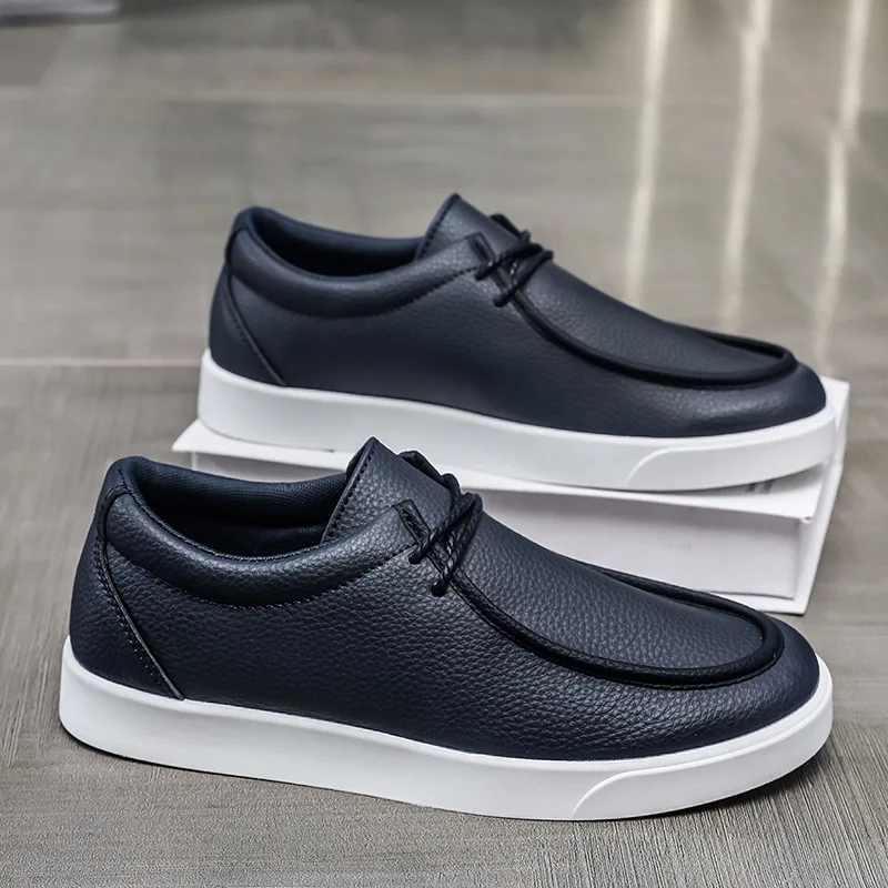 Men's leather casual shoes, board shoes, versatile, comfortable, breathable, outdoor sports shoes, sneakers