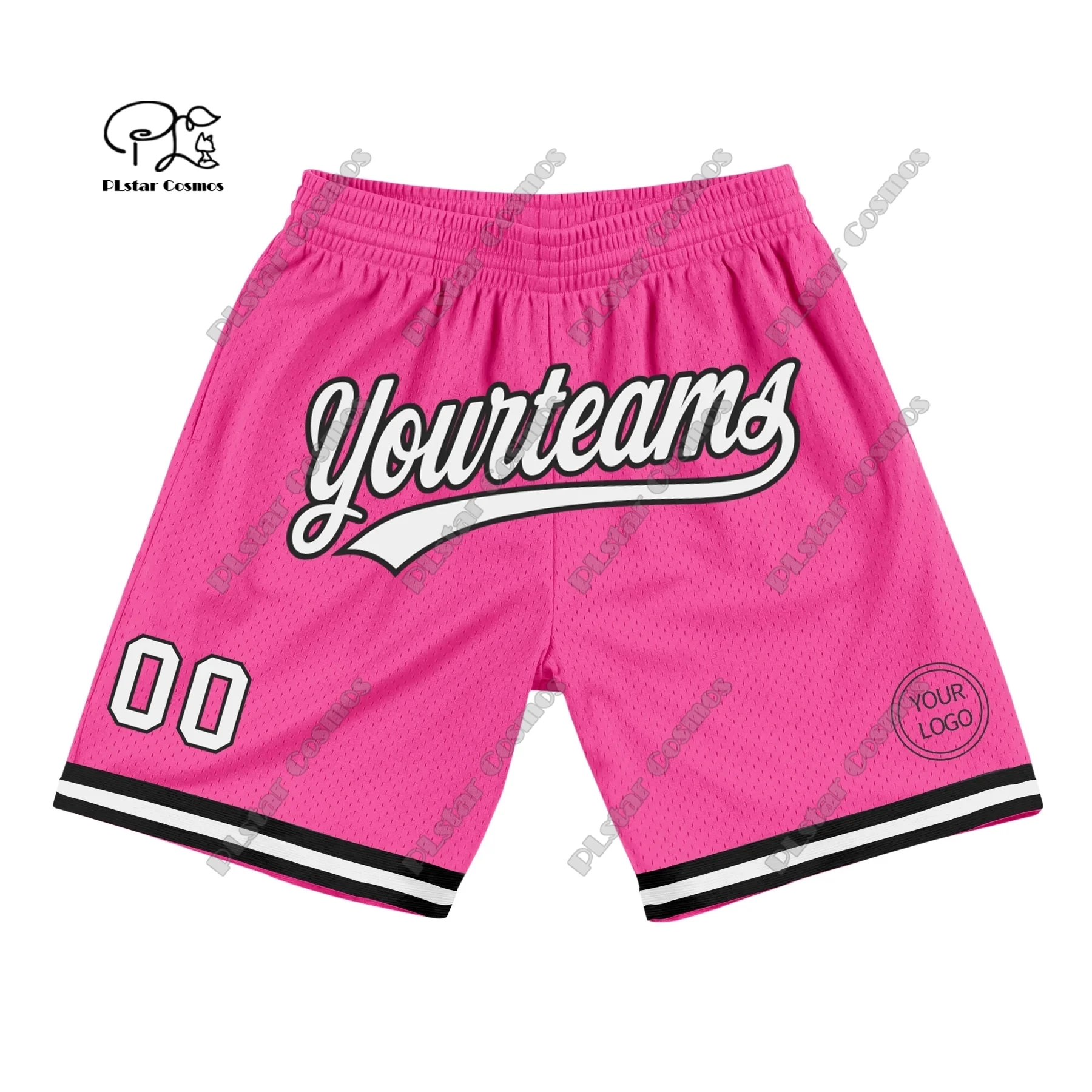 PLstar Cosmos 3D printing 2023 new custom name Logo fashion summer men's shorts authentic red pink black white basketball shorts