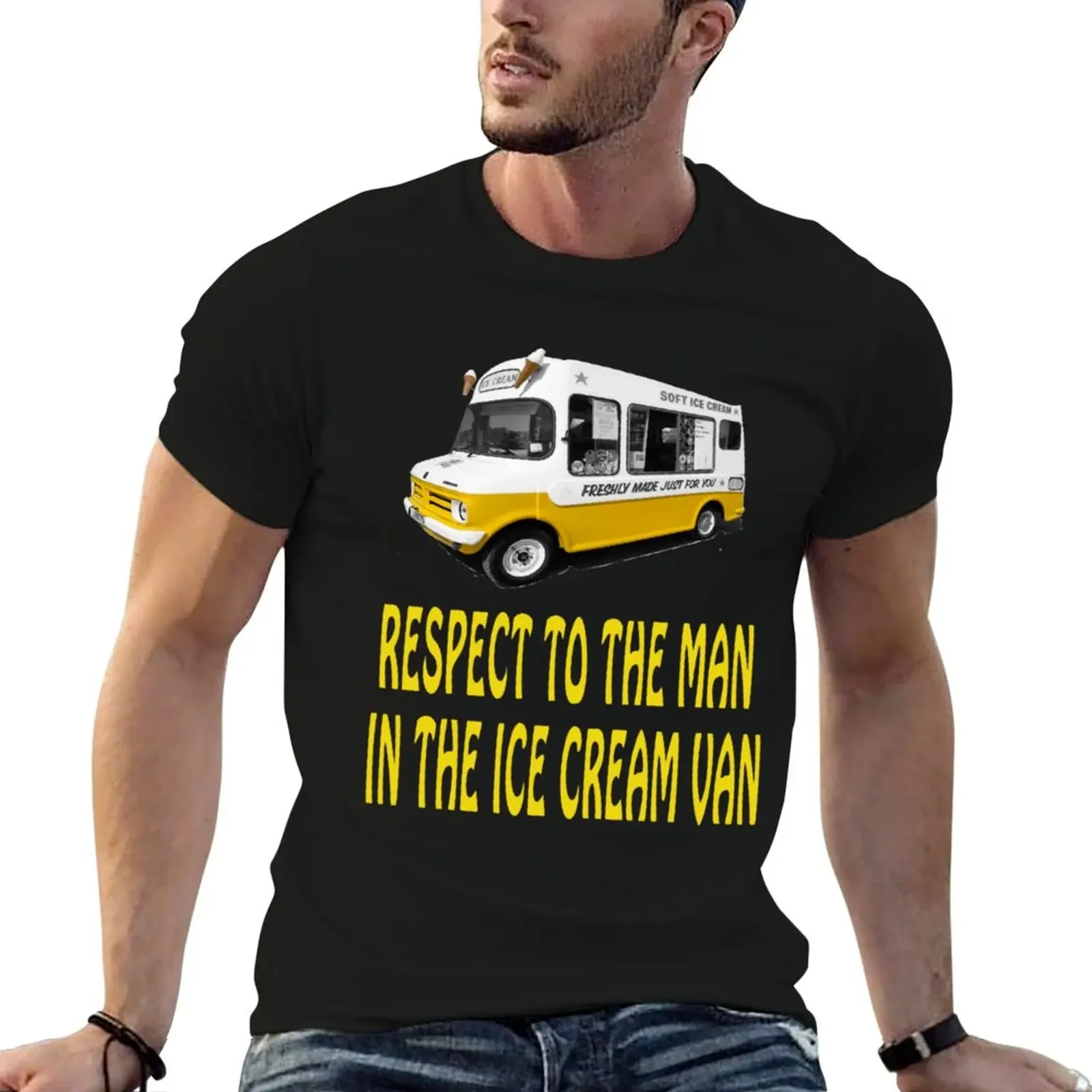 Respect to the man in the Ice Cream Van T-Shirt vintage oversized cotton t shirt men