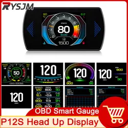 P12 HUD OBD2 Head Up Display Speedometer KMH RPM Meter Water Temp Fuel Consumption Smart System For Car Smart Gauge Digital