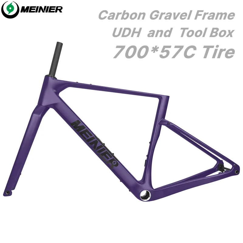 Carbon Gravel Bike Frame With Toolbox 700x57C UDH Hanger Full Internal Cable Ultra-High Quality Gravel Bicycle Carbon Frameset