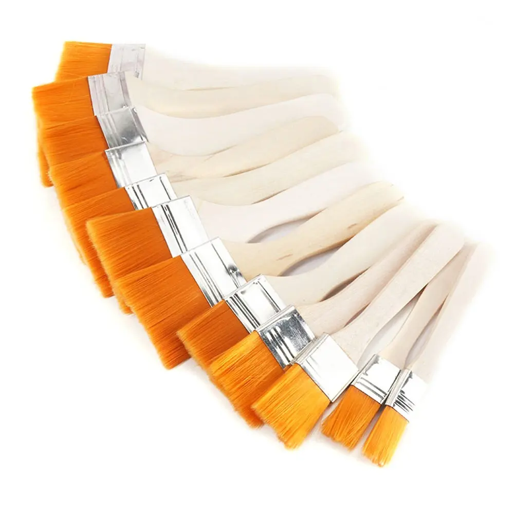 12Pcs Artist Oil Painting Brushes Set Wooden Handle Premium Bristles for Acrylic Painting Drawing Brush Glue Dust Cleaning