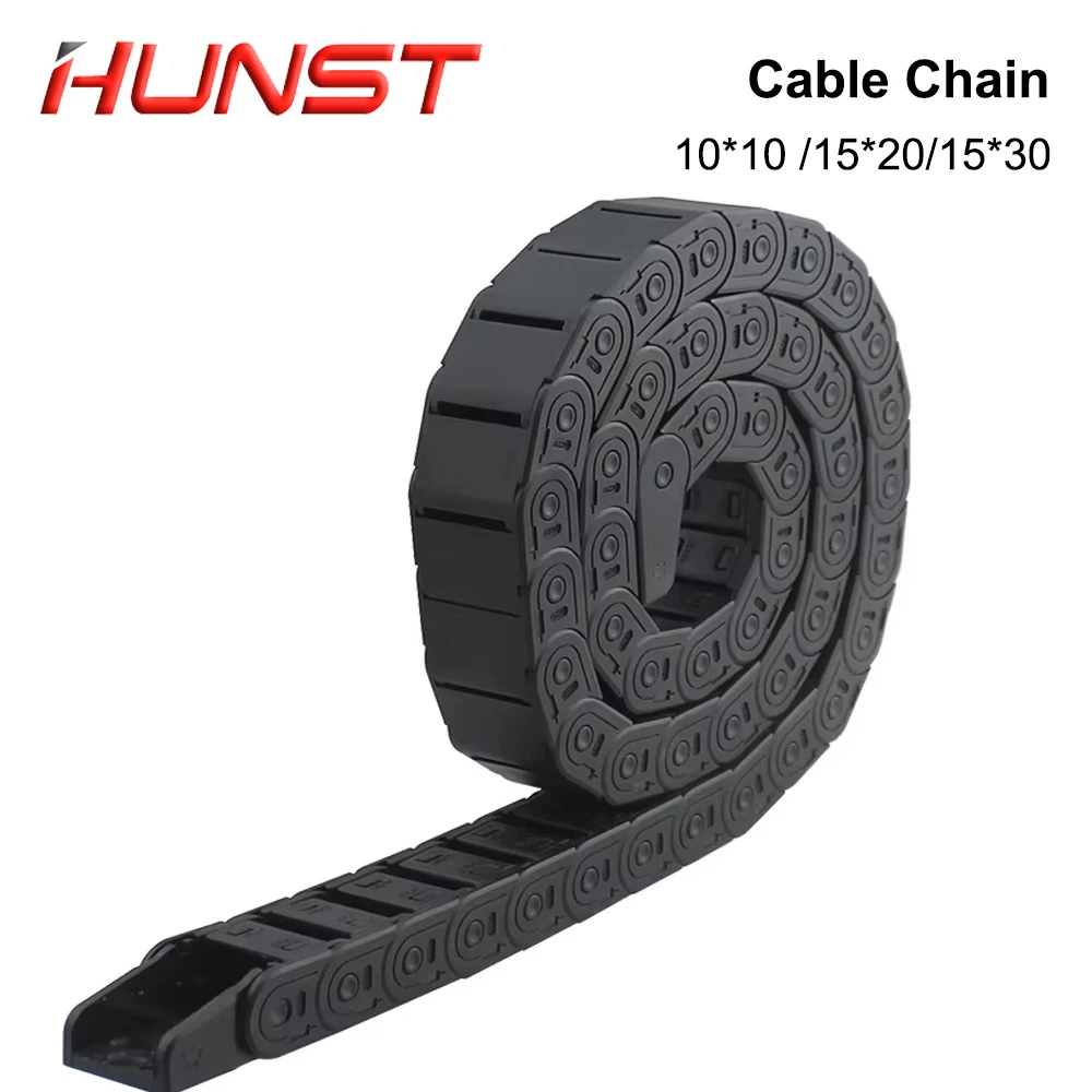 HUNST Cable Chain 7*7 10*10 15*20 15*30mm 1M Non-opening Semi-enclosed Plastic Drag Chain Drive Drag Chain Machine