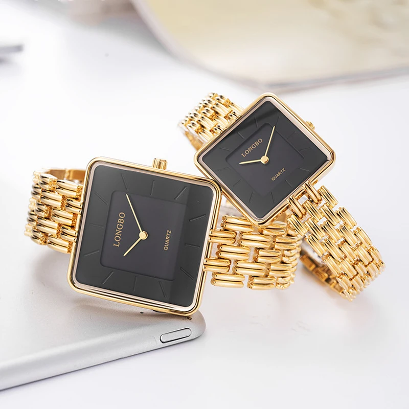 Top Brand Unisex Watch Fashion Simple Atmospheric Square Stainless Steel Men Quartz Watch Waterproof High-End Couple Watches