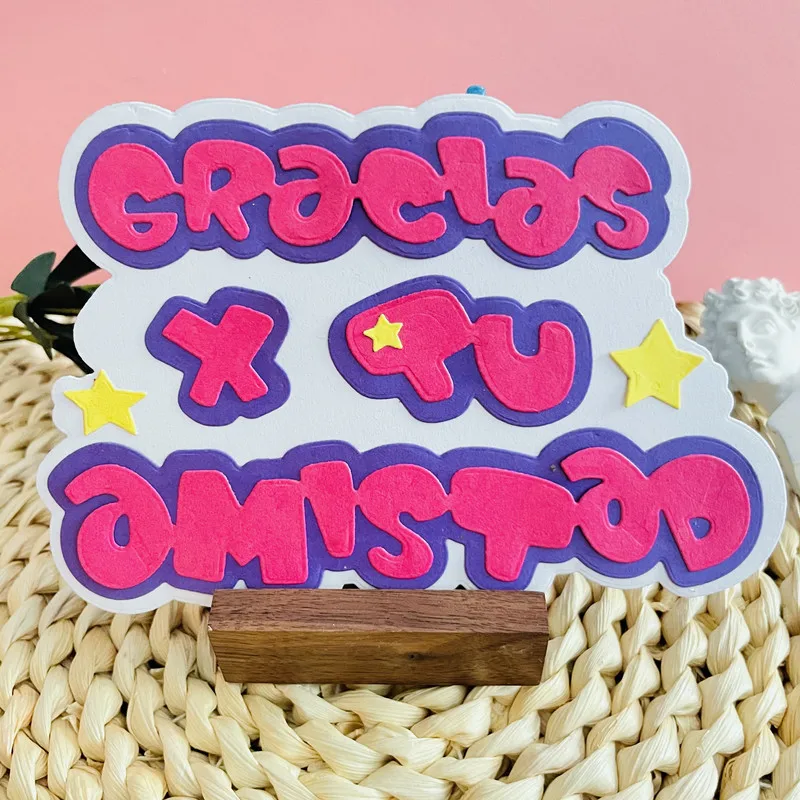 Neue spanische Wort Freundschaft Dekoration sterben Metall Stanzformen DIY Scrapbook Papier Karten Prägung Handwerk gestanzt handgemachte Handwerk