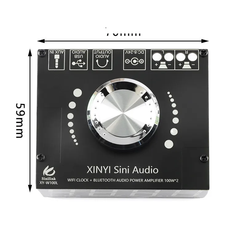 XY-W100L Hifi Niveau 100W * 2 Stereo Bluetooth Digitale Versterker Board Module Met Wifi Timing Klok