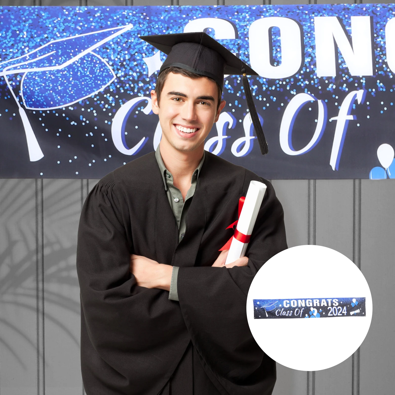 

Background Graduation Season Banner Bride Party Decorations Polyester Photo Props