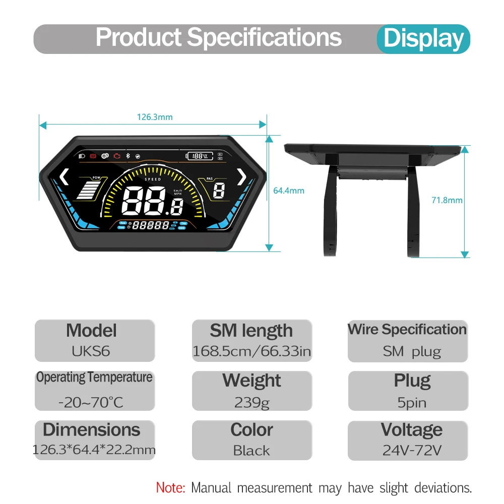 

E bike Sine Wave Controller 3000W 100A Tri-Mode Hall/Sensorless BLDC Motor Controller with UKS6 Display for E Bike Parts