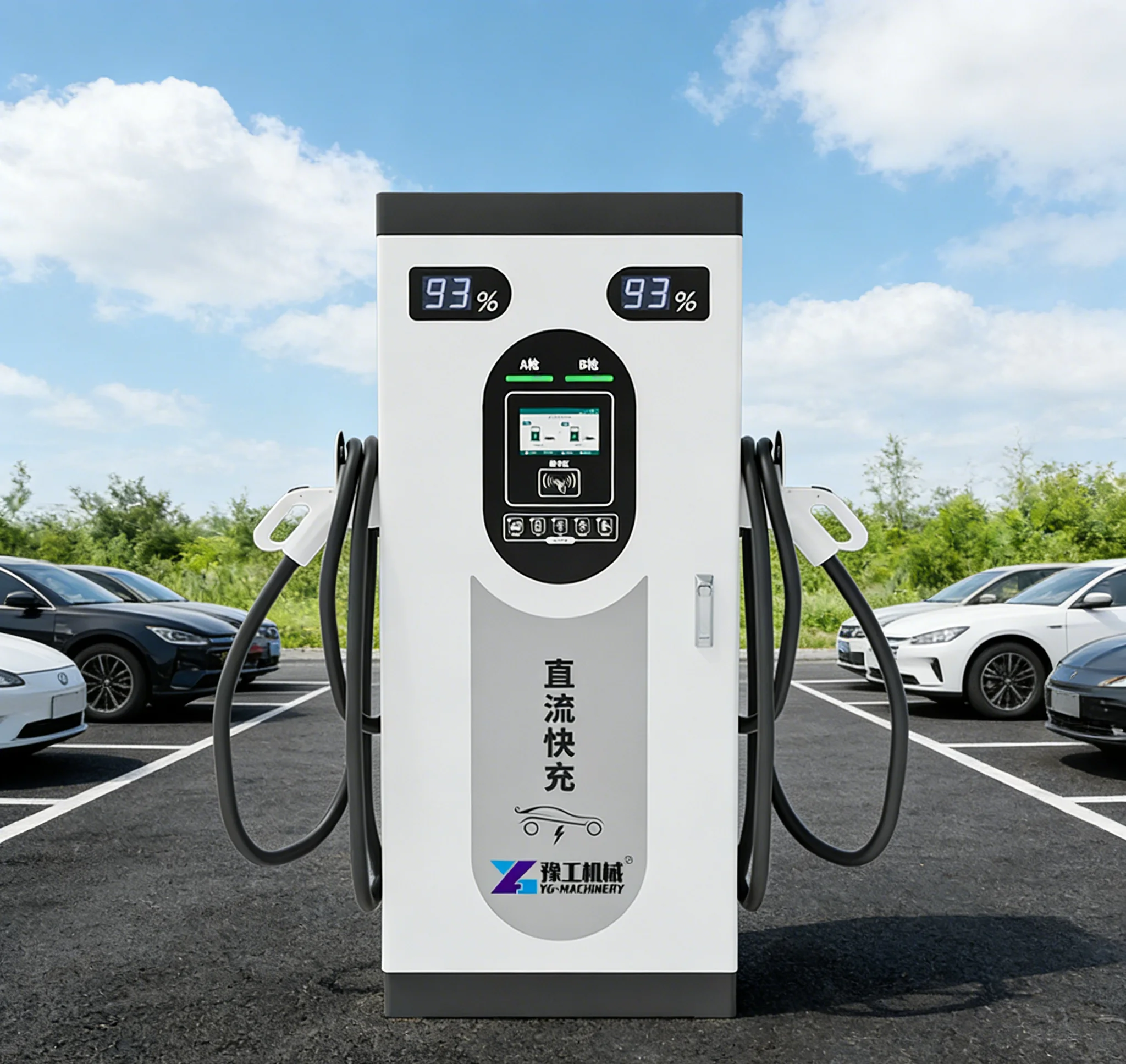 EV Charging Station 22kW30kw60kw AC Wallbox with Dual Gun Electric Vehicle Charger for Apartment Shared Parking Custom Hot Sale