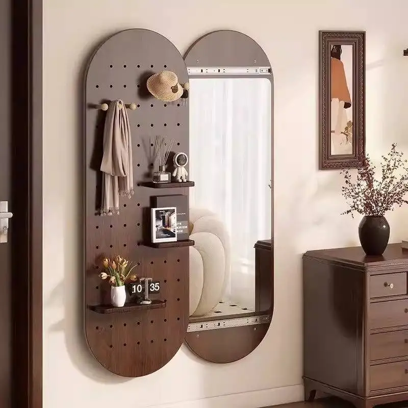 Nordic Aesthetic Mirrors Full Body Storage Hanging Oversized Apartments Floor Mirror European Modern Miroir Sur Pied Furniture