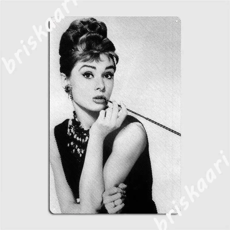 Audrey Hepburn Metal Sign Cinema Garage Funny Plates Cave Pub Tin Sign Poster