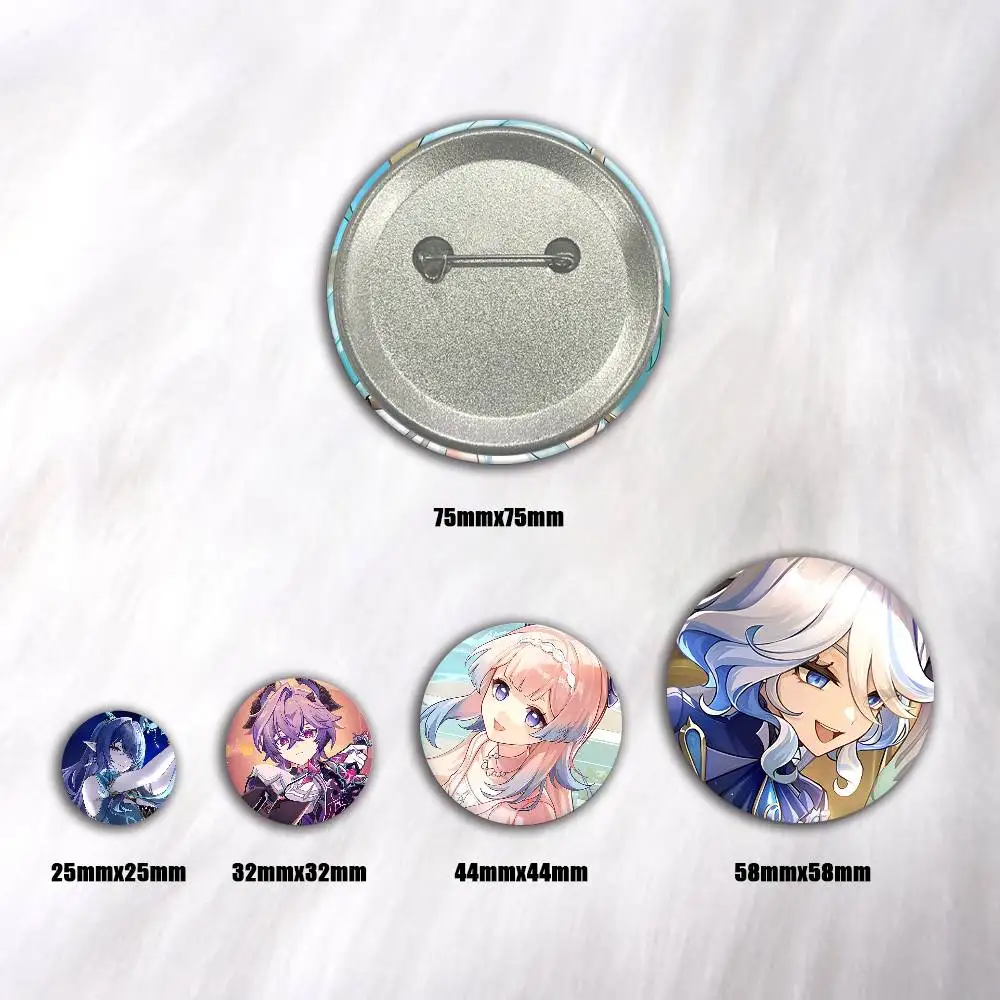 A-genshin Impact Anime Anime Round Badges, Brooches, Clothing Accessories, Birthday Gifts, Anime Conventions