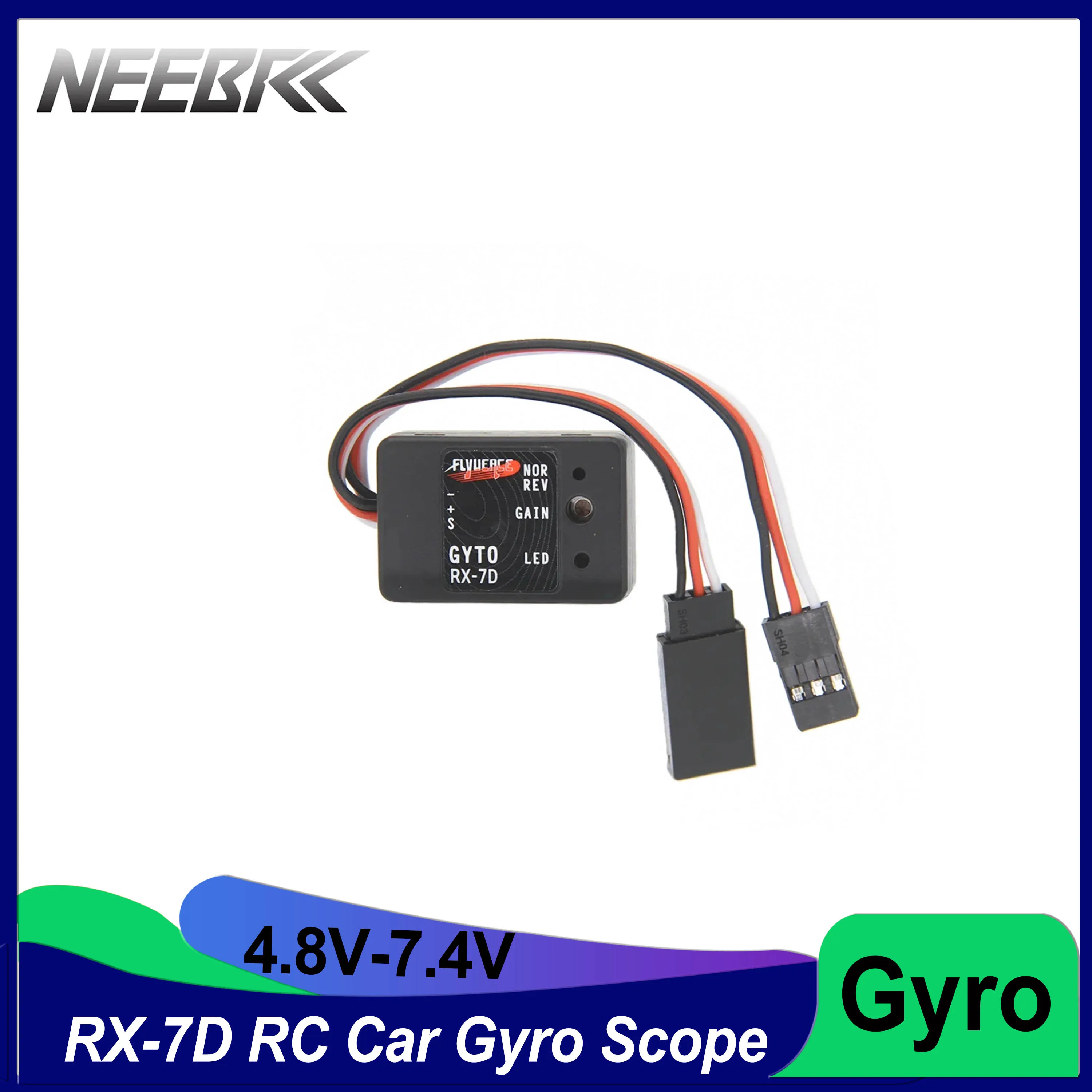 

RX-7D Gyro Scope Micro Mini Gyro DC 4.8-7.4V for RC Car Drift Racing Vehicle Boat Digital/Analog Universal Transmitter&Receiver