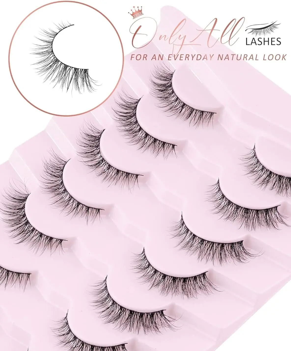 Alleen natuurlijke wimpers Piekerige wimpers Natuurlijke uitstraling Valse wimpers Uitlopende wimper Nep zachte pluizige wimperstrip 7 paar D1