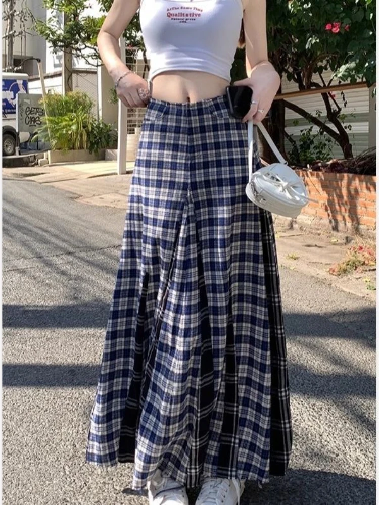 Harajuku Elegant Midi Low Rise Pleated Skirt Women Abi Shoujo Plaid Got Chic Y2k Outfits Cyber Punk Japanese Gyaru Skirts 2025
