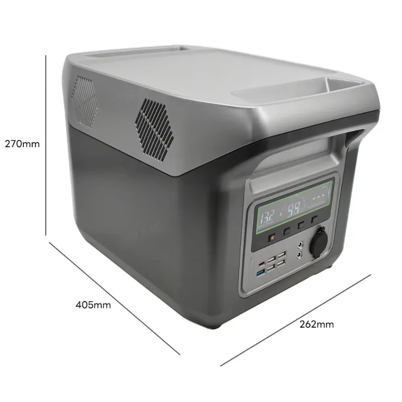 220V1000W Portable Power Station Solar Panel LiFePO4 Battery Car AC Adaptor Wireless Charging Bluetooth Speaker for Camping
