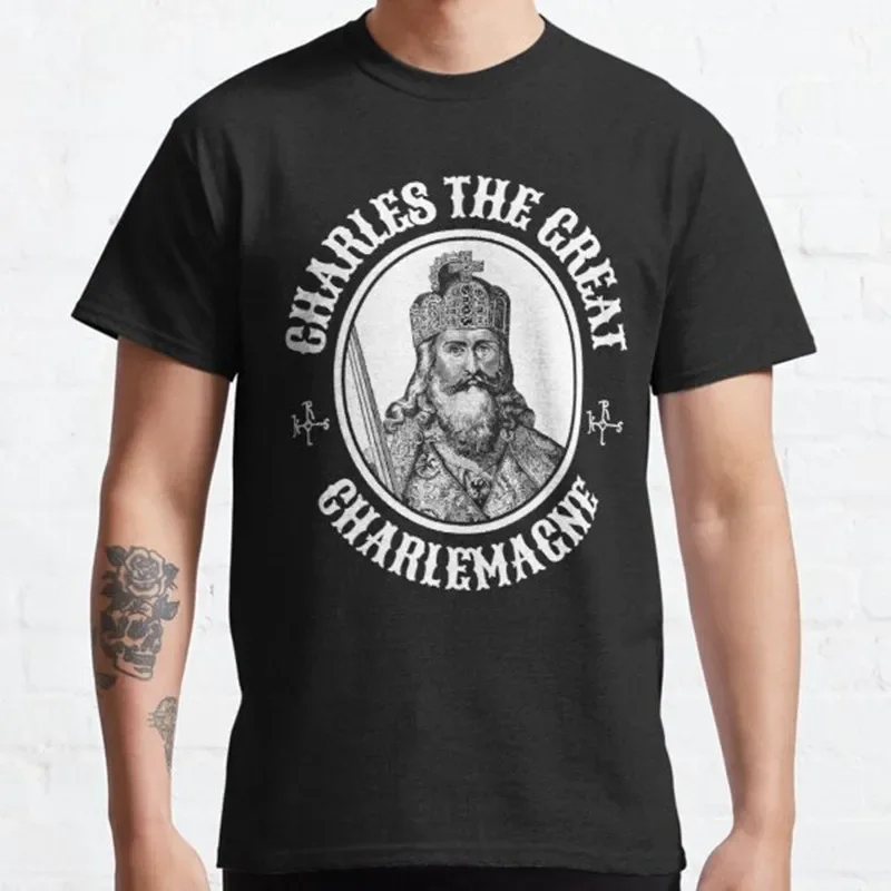 

Мужская футболка Charlemagne King Charles The Great, летние повседневные футболки с короткими рукавами из 100% хлопка с круглым вырезом