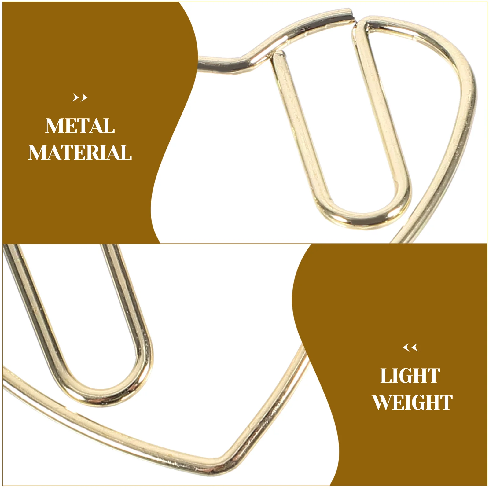 50 Pcs Cute Heart-shaped Bookmarks Decorative Paper Clip Paperclips Decorative for File Metal